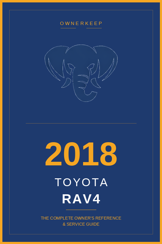 2018 Toyota RAV4 owner guidebook — navy + amber theme